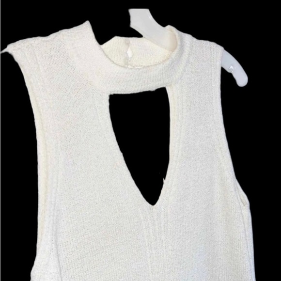 ASTR Knit Choker Neckline Keyhole Back XS Y2K Cream Longline Sweater Vest - Picture 7 of 13